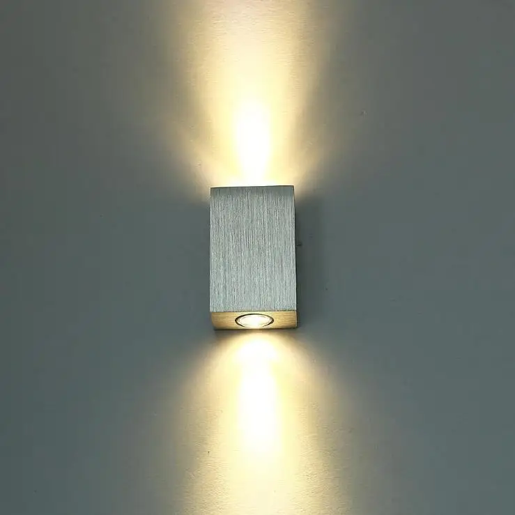 LED Quadrado para Cima e para Baixo Luzes de Parede de Luz, o Corpo em Alumínio LED Lâmpadas de Parede para o Quarto , Moderno Candeeiro de Cabeceira Decoração Luz Interior 1