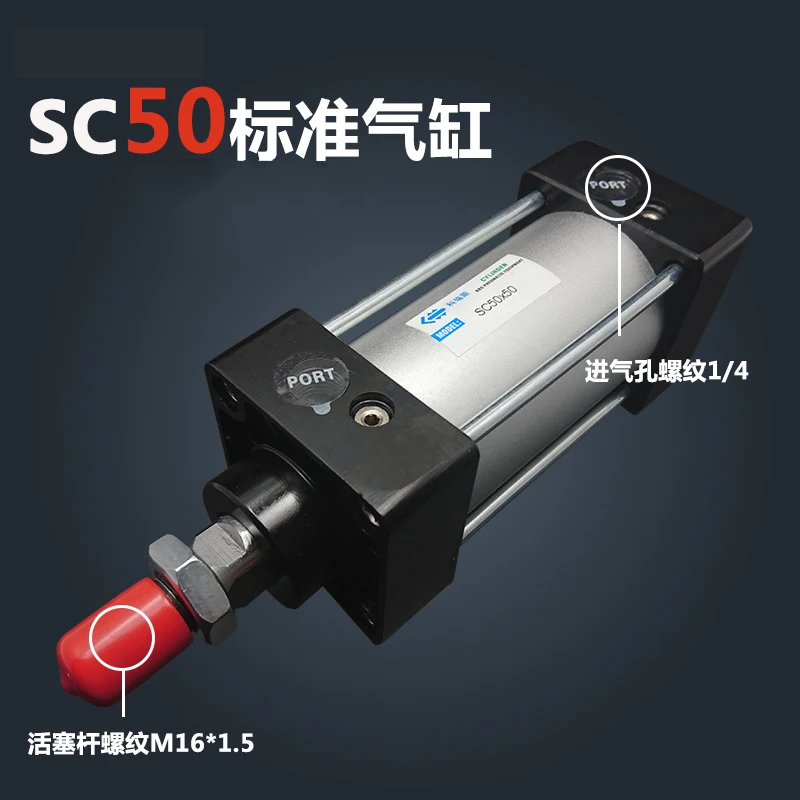 SC50*250 50mm de Diâmetro 250mm Curso SC50X250 SC Série Única Haste Padrão Pneumático Cilindro de Ar SC50-250