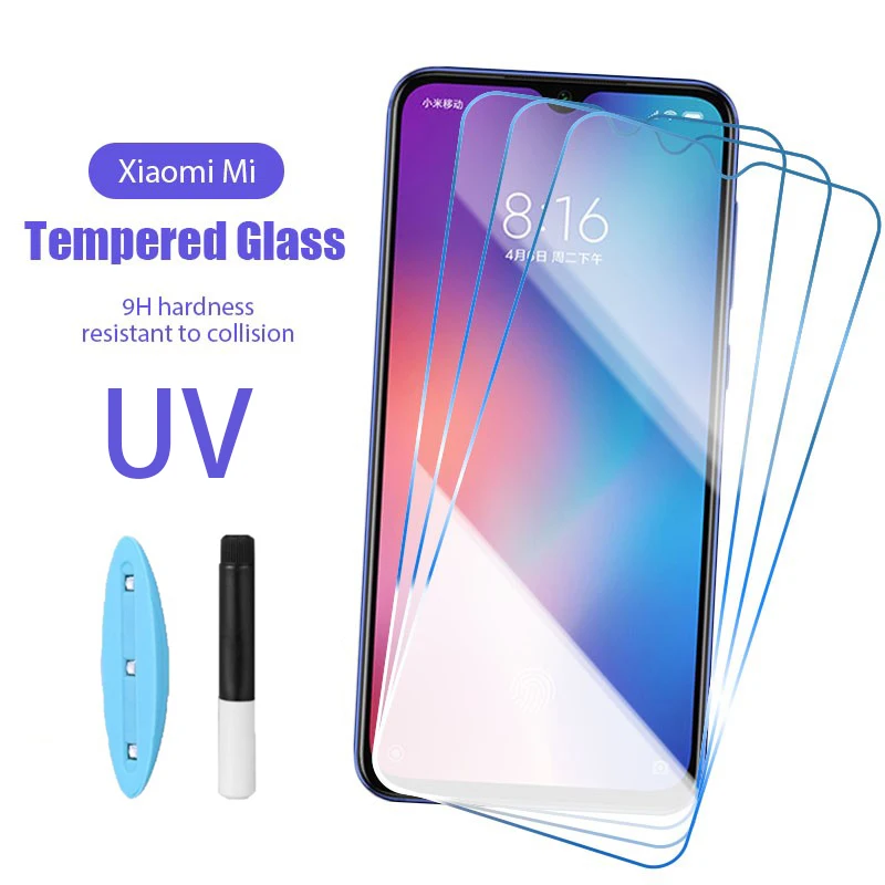 UV Cola Líquida de Vidro Temperado de Película Protetora Para a Xiaomi Mi 11T Pro 9T 10T 5G SE 9 10 A2 A3 6 8 11 Lite Telefone Protetor de Tela