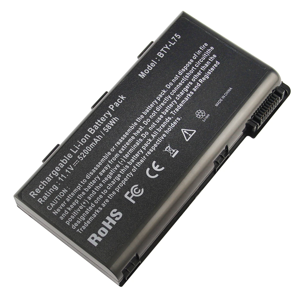 5200mAh para o MSI Laptop bateria BTY-L74 BTY-L75 MS-1682 A5000 A6000 A6200 CR600 CR610 CR620 CR700 CX600 CX700 91NMS17LD4SU1 3