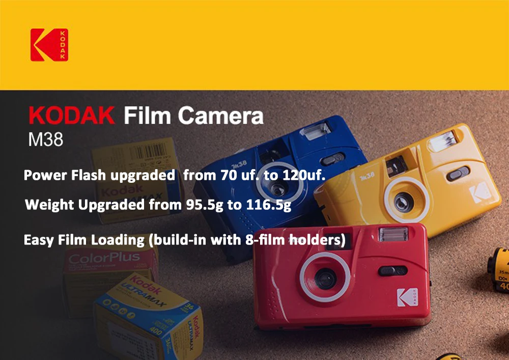 KODAK M35 Vintage Retro 35mm Reutilizáveis Câmera de Filme Colorido não-descartáveis film máquina com função flash repetibilidade 4