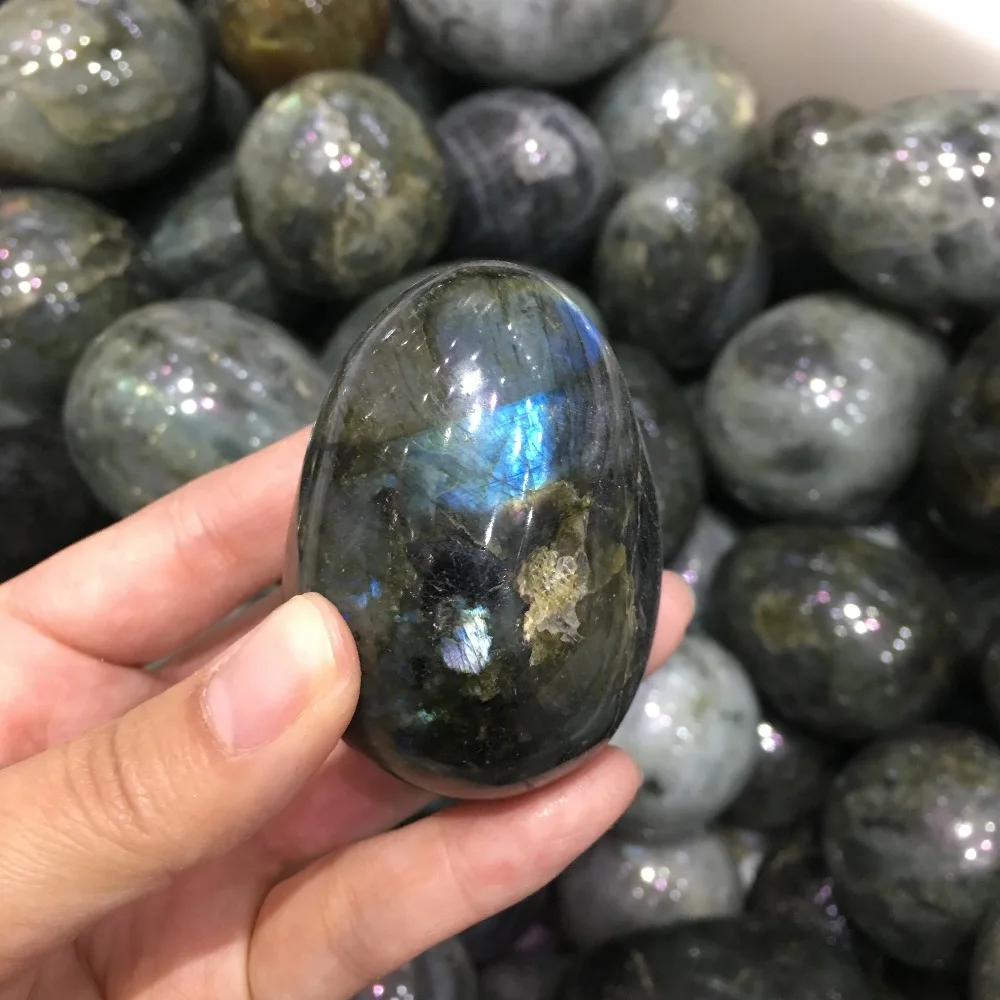 150g Natural Labradorite Cristal ovo Áspero de Rocha Polida De Madagascar 0