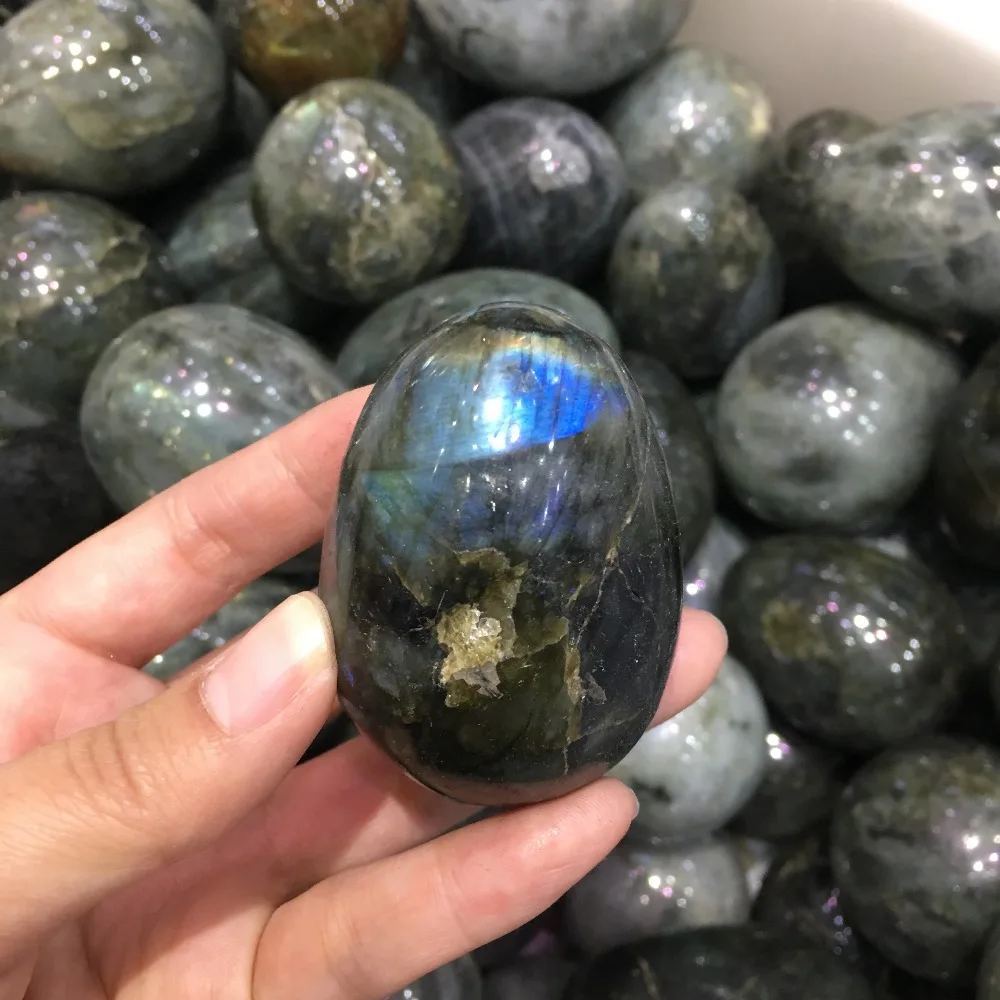 150g Natural Labradorite Cristal ovo Áspero de Rocha Polida De Madagascar 1
