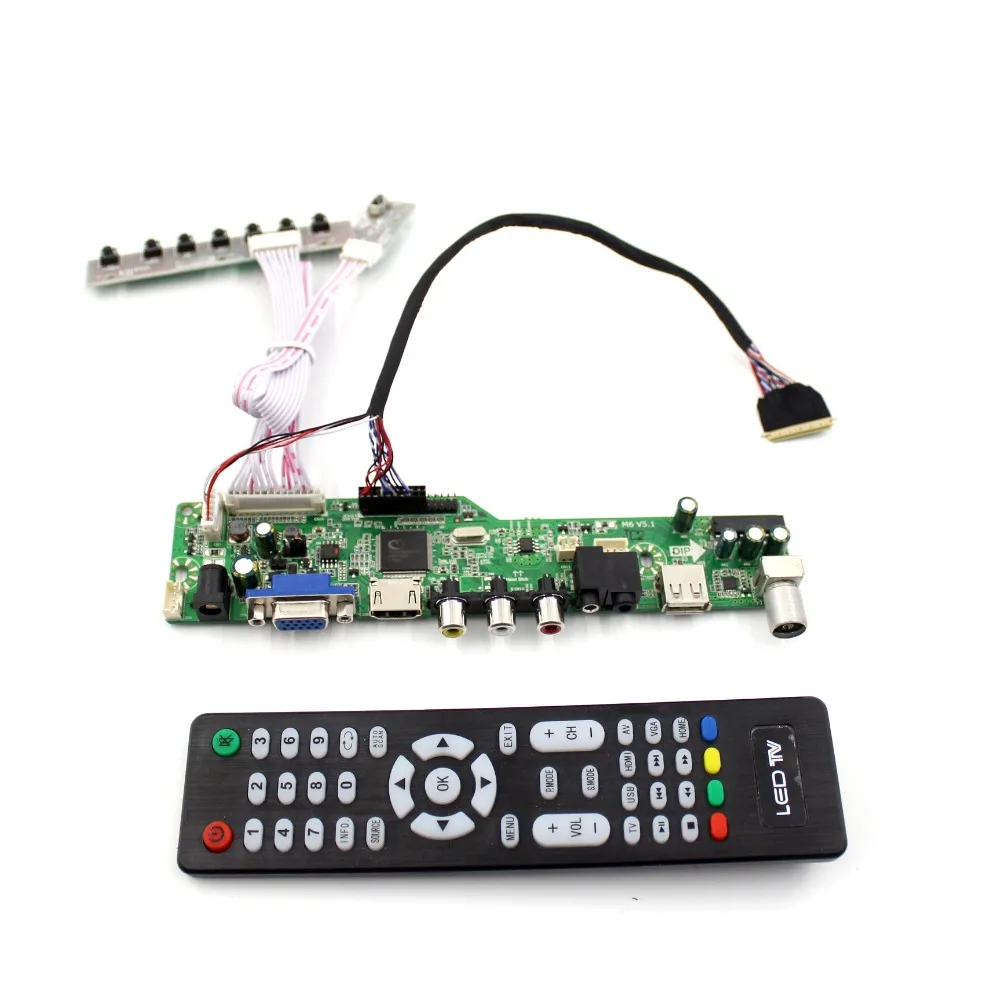 TV LCD controlador de placa de suporte de TV AV VGA Áudio USB compatível com HDMI para 1024 x 600 painel LCD B101AW03 V. 0 BT101IW02 V0 LTN101N107