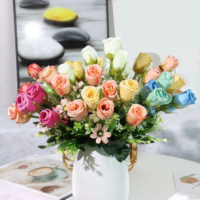 Flores Artificiais Rosa De Seda, Bouquets De Noiva Para Casamento Em Casa A Festa De Aniversário De Arranjo Decoração De Jardim Aritificial Plantas