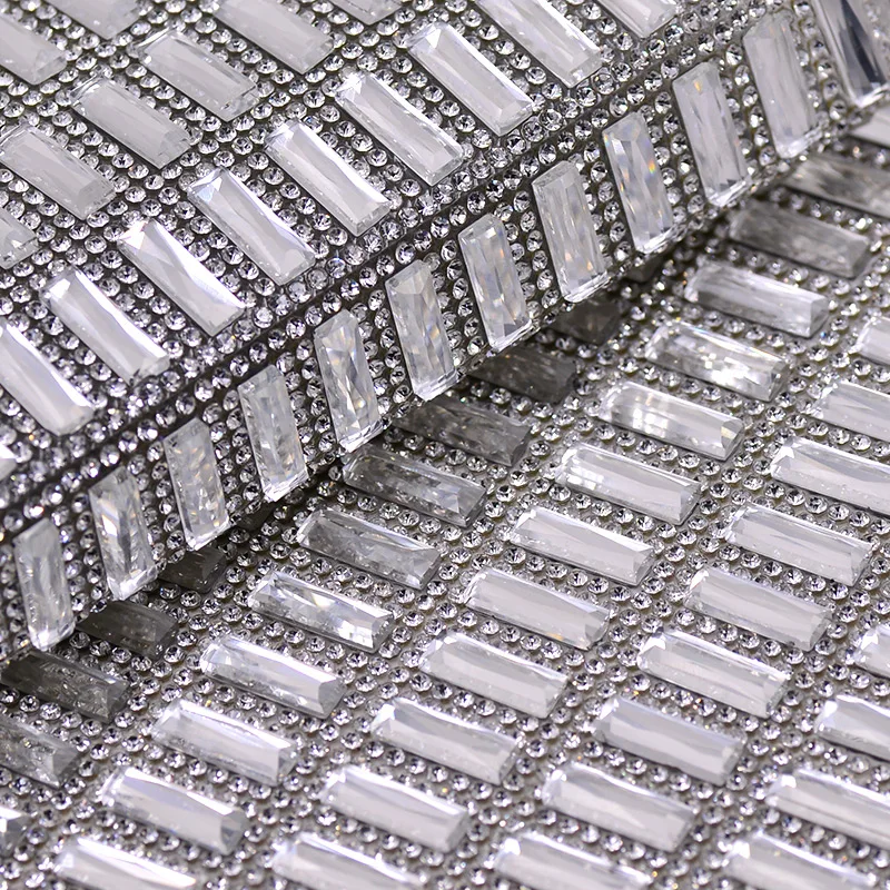JUNAO 5*15mm de Correcção de Vidro transparente Strass Malha de Caimento Tecido de Cristal Apliques de Ferro Em Strass Faixa de DIY Sapatos 1