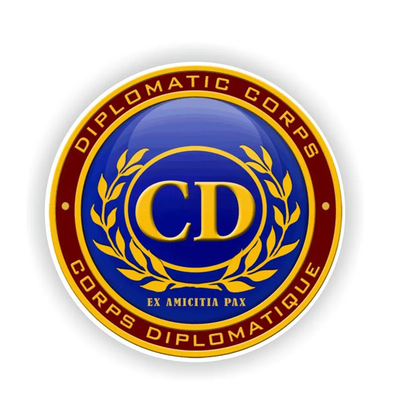 Personalidade Etiqueta do Carro CD Redondo Corpo Diplomático Selo de Decoração em Vinil autocolante em moda Protetor solar impermeável KK 15*15cm 0