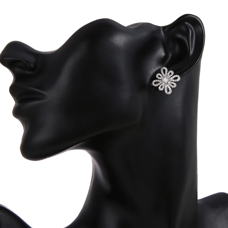 Novo Cúbicos De Zircônia Design Fascinante Nó Com Duas Cores De Geometria Para As Mulheres Crystal Fashion Flor De Noiva, Festa De Casamento Jóias 5