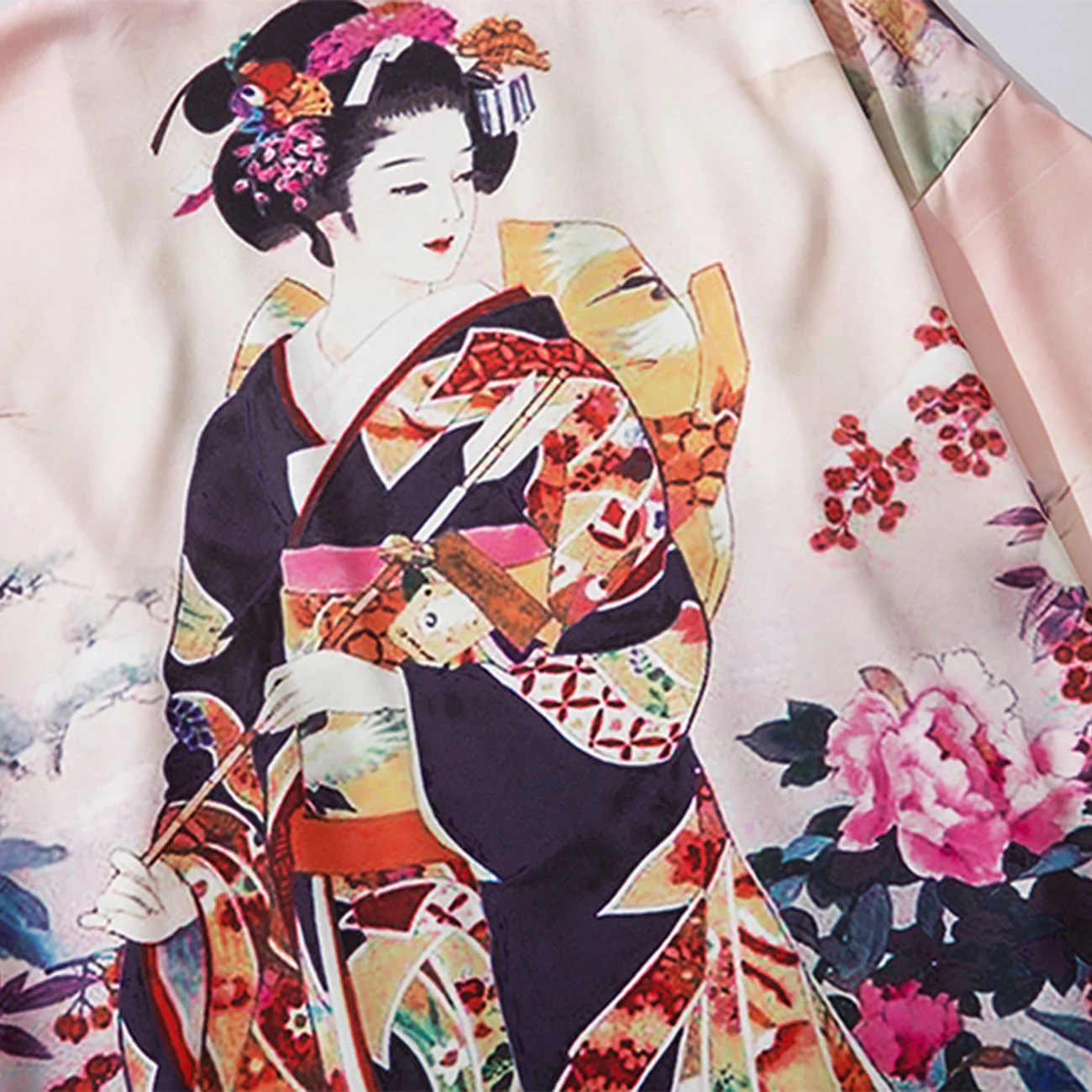 Verão 2022 Quimono Japonês Jaquetas De Hip Hop Antiga Gueixa Impressão De Streetwear Frente Aberta Casaco De Harajuku Solta Quimono 3