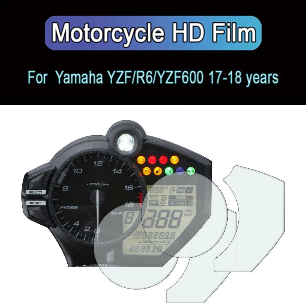 Para a YAMAHA YZF-R6 YZF600 R6 2018-2017 2019 2020 2021 Motocicleta Velocímetro Odômetro Instrumentos Película Protetora