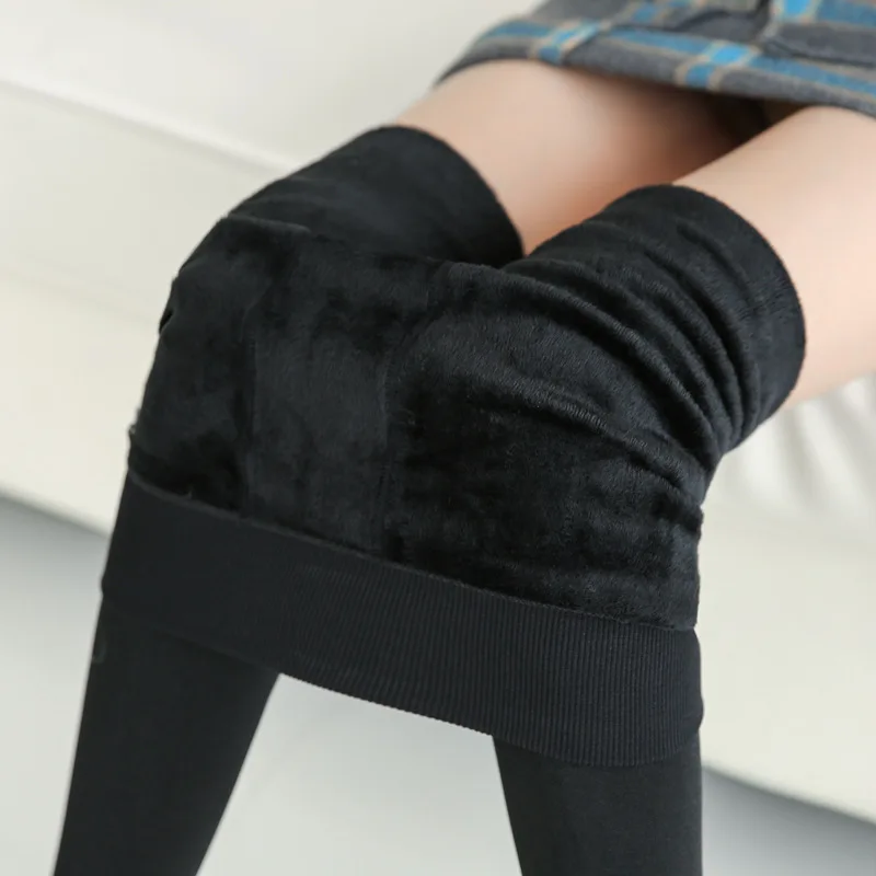 Mulheres novas de inverno preto de cintura alta, Calças legins femme Quente de Espessura de Veludo preto cinza azul calças leggins de vestuário feminino
