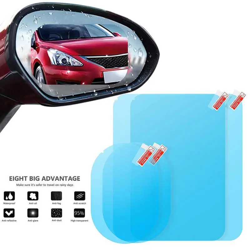 Anti-reflexo Impermeável Adesivo de Carro de Nevoeiro Espelho Retrovisor de Carro Película Protetora Carro Eléctrico Janela o Filme Claro da Membrana 2PCS/Set 0