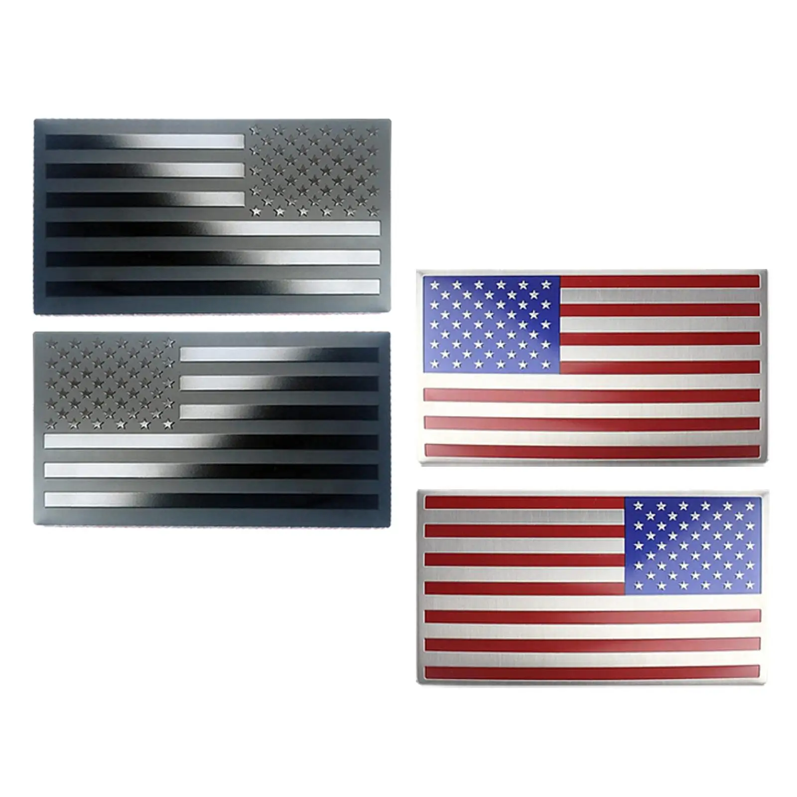2 Peças Bandeira De Carro Patriótica Adesivos Adesivos De Metal Universal Profissional 4