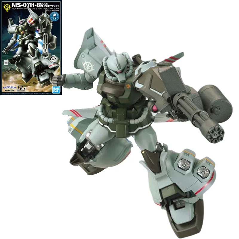 Bandai Original Modelo Montado HG 1/144 MS-07 H-8 Gouf Tipo de Voo Gundam Gunpla Ação Anime Figura de Mobile Suit Para Crianças