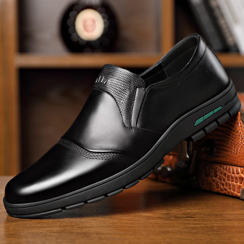 Homens Sapatos Confortáveis Homens Casual de Couro Genuíno Respirável, Mocassins e Slip-on Calçado de Caminhada de Condução