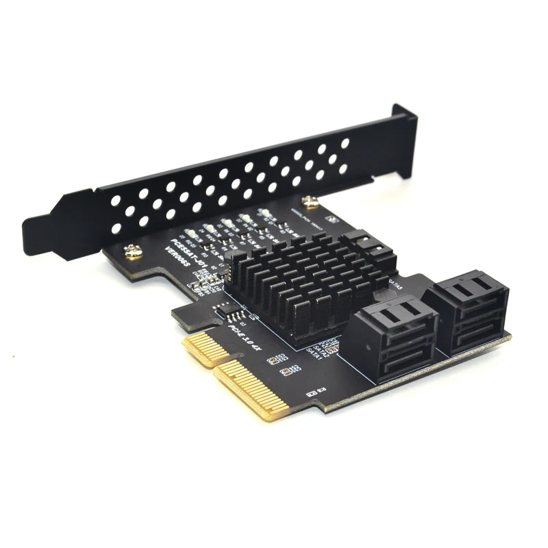 Adicionar Placas PCI-E SATA Placa PCIE SATA Controller PCI Express 3.0 Gen3 X4 SuperSpeed Não Raid PCIE para SATA 3.0 Placa 5 portas SATA3 4