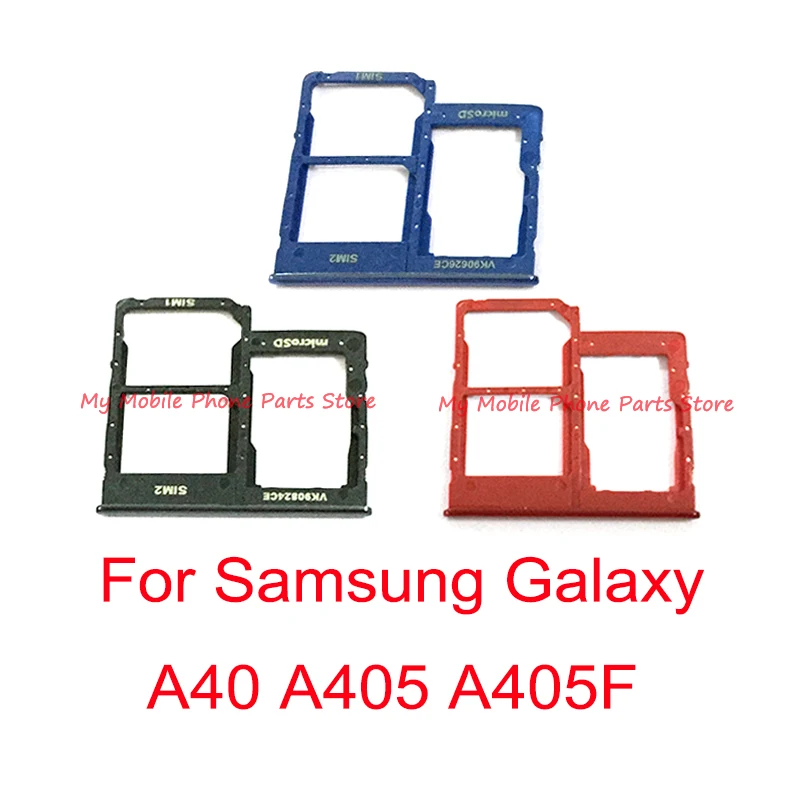 Dupla Nano Bandeja do Cartão Sim Slot para Placas Para Samsung Galaxy A40 A405 A405F Cartão Micro SD Titular Bandeja do cartão SIM do Titular do Cartão de Leitor
