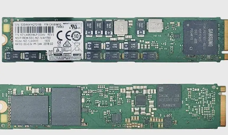 960GB SSD Samsung PM963 PCIe NVMe M. 2 22110 Empresa MixedUse sólida unidade NOVA