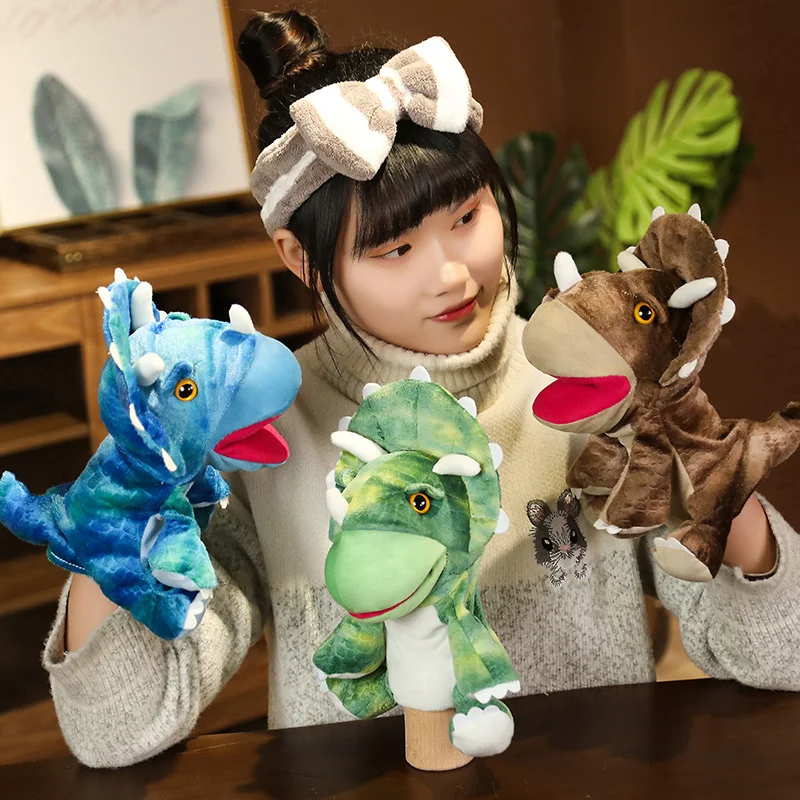 Um Animal de pelúcia Brinquedo Dedo História de Fantoches Kawaii Doll Educativo Brinquedo do Bebê Dinossauro Dedo História Presente para as Crianças