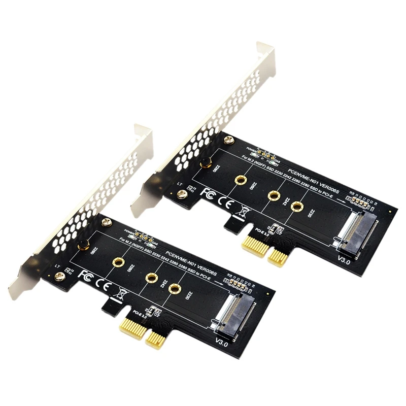 2X PCIE Para M2 de Adaptador de PCI Express 3.0 X1 Para NVME SSD M2 PCIE Arrecadação de Suporte de Adaptador de 2230 2242 2280 2260 M. 2 SSD