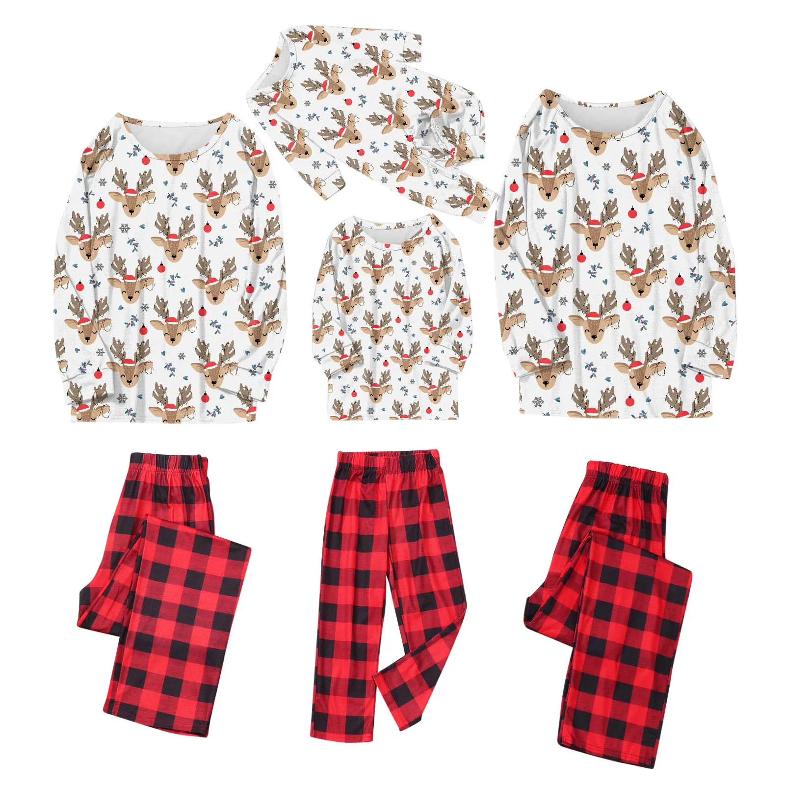 2021 de Natal da Família Pijama Pai-filho Roupa de Casa de Vestuário desenho animado Impresso Roupa Combinando Pijamas de Algodão de Outono Bonito
