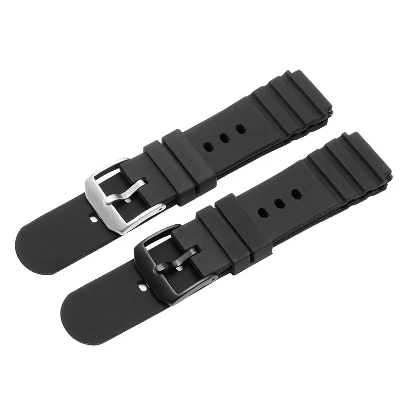 21mm de silicone Impermeável correia de relógio pulseira de borracha preta adaptado para Luminox Homens do Exército de Assistir a 3000 3001 3901 convexo