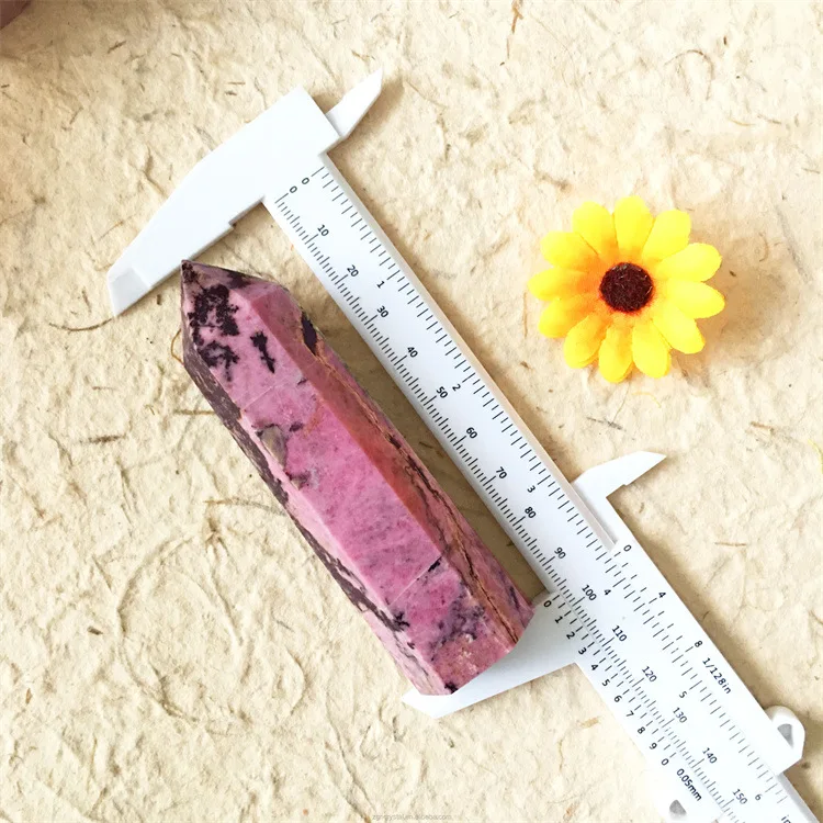 7-9cm Cristal Natural Ponto de Tolgus Cura Obelisco Quartzo Rosa Varinha de Enfeite para Decoração de Casa a Energia Reiki Pirâmide de Pedra Presente DIY 4