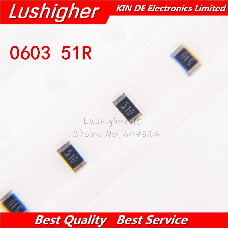 300PCS 0603 Resistor SMD 5% 51R Ohm 510 51ohm