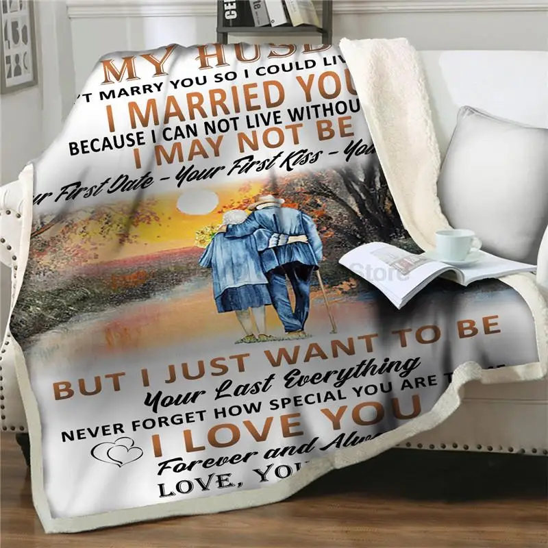 Weichen Flanell Decken Zu Meinem Mann Nachricht Breve Colcha abdeckung Decke Drucken Casa Textilien Bett Sofá Express Liebe Decke