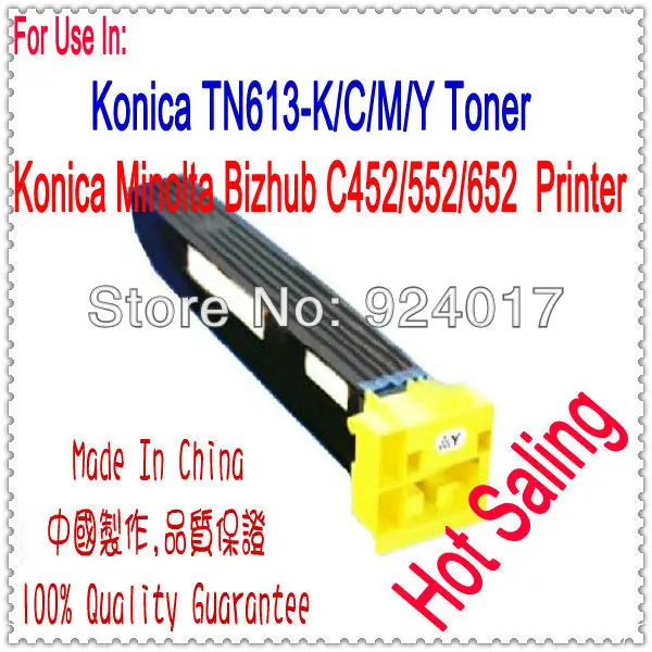 Para Konica Minolta bizhub C452 C552 C652 C552DS Copiadora Cartucho de Toner TN-413K TN-613K TN-613C TN-613M TN-613Y Refil de Toner