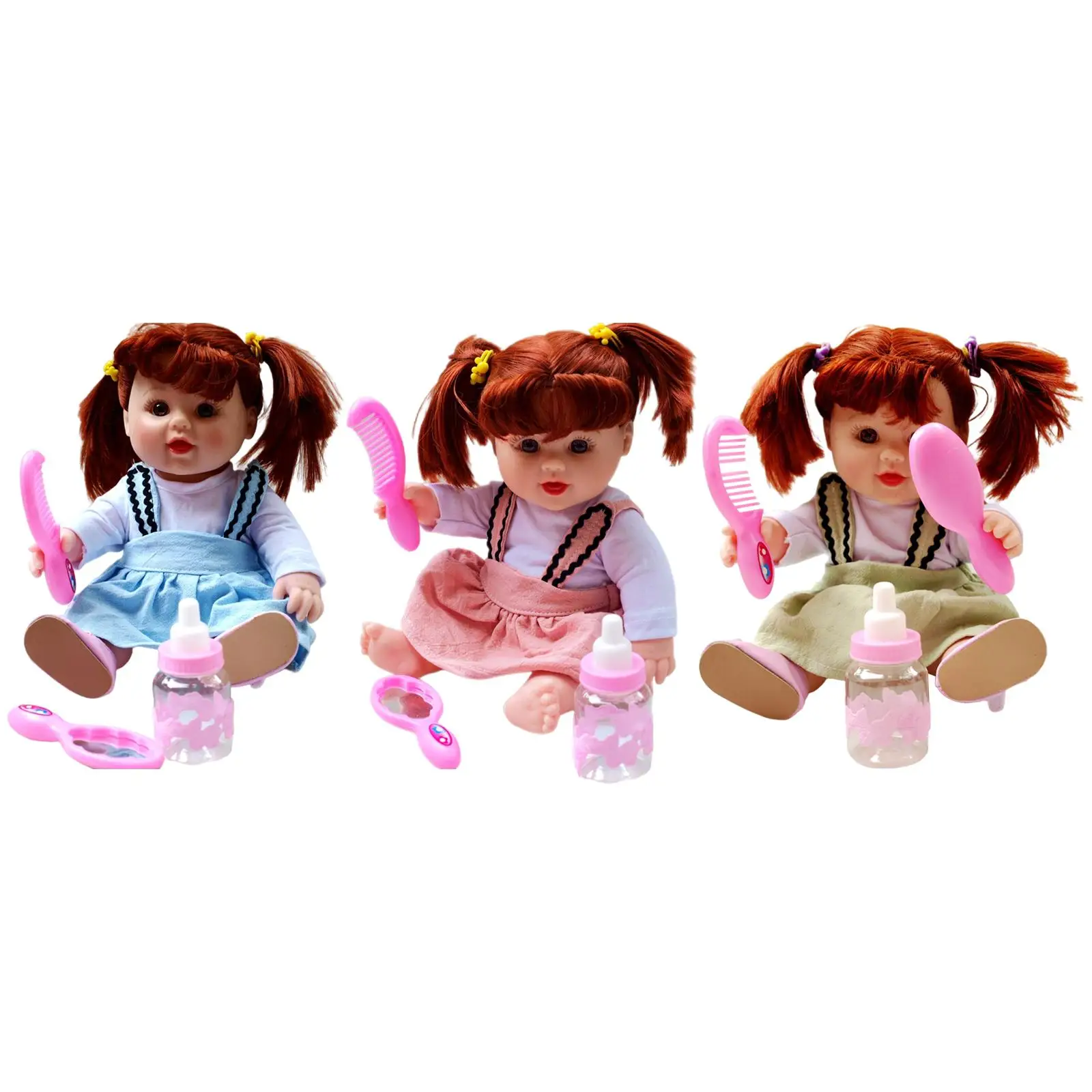 12 polegadas Princesa Bebês e Pente W/ ,Real Artesanal,Cheio de Silicone Papel brinquedos de Criança Presente de Aniversário