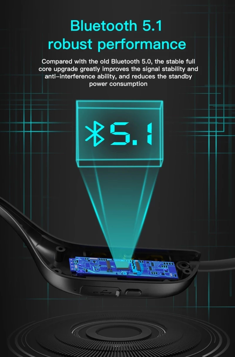 Skynewelec G-100 Bluetooth 5.0 Sem Fio Osso Condução De Fone De Ouvido De Desporto Ao Ar Livre Fone De Ouvido Com Microfone De Mãos-Livres Fones De Ouvido Quente 4