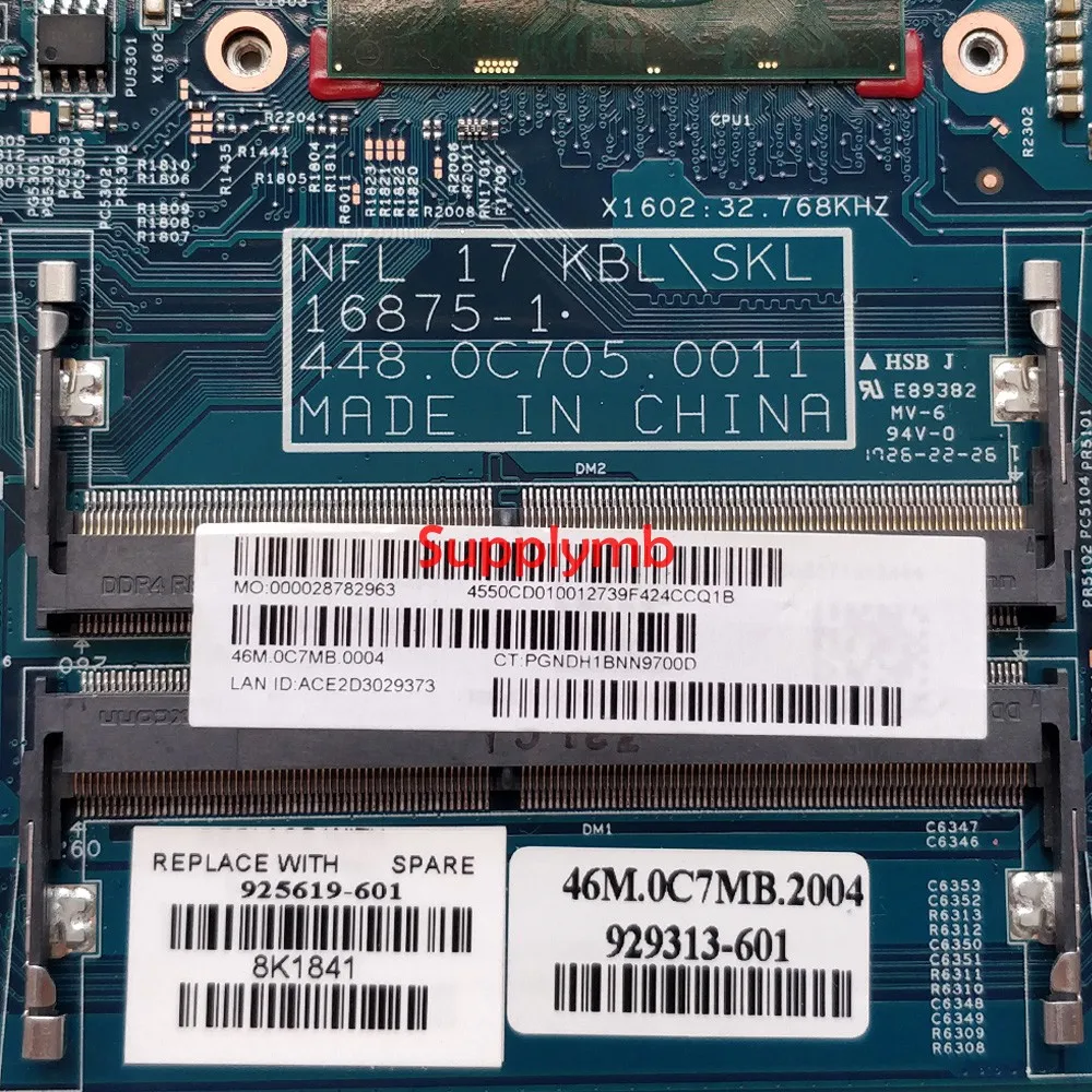 925619-601 925619-001 448.0C705.0011 w 520/2GB GPU i7-7500U CPU para o Portátil HP 17-BS0XX 17T-BR000 NoteBook placa-Mãe do PC 2