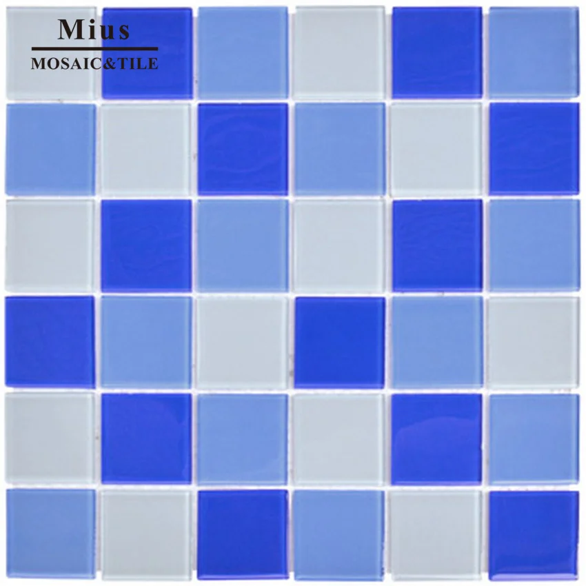 Azul, vidro de cristal mosaico de azulejos para o backsplash cozinha