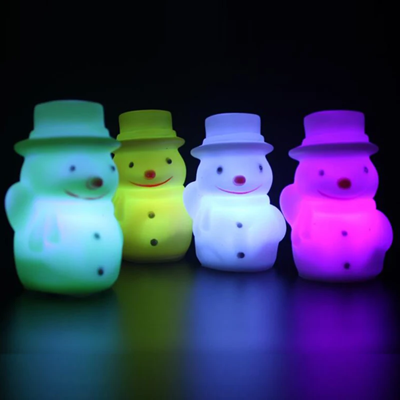 LED de Brinquedo Luz da Noite De 7 de Mudança de Cores Lindo Boneco de neve da Forma da Noite do DIODO emissor de Luz de Bonito Homem de Neve de Luz Festa de Casa, Decoração de Natal