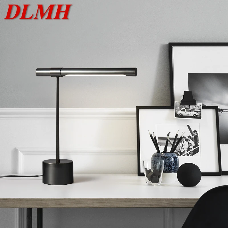 DLMH Moderna de Bronze da Lâmpada de Mesa LED Criativo Preto Simples, Cama, Mesa de Luz Para a Home Sala Quarto Decorar 0
