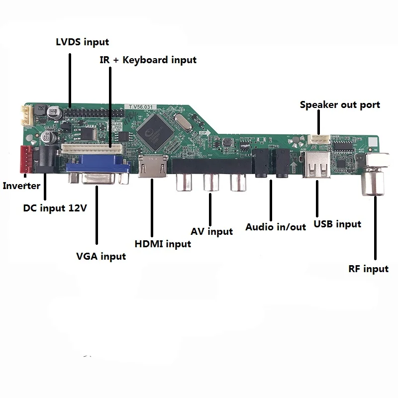 TV LCD LED RF VGA AV USB Contorller Placa DIY Para LP125WH2-SLB2 12.5