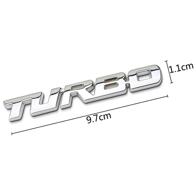 Carro 3D de Metal Cromado Liga de Zinco Modificado Turbo Turbo Metal Adesivo Estilo Carro Automático Turbo Boost Carregamento de Reforço 5