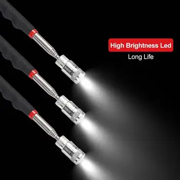 Ajustável LED Retrátil Captador Magnético Ferramenta de Aperto Telescópico de Longo Alcance de Caneta Ferramenta Útil para pegar Nozes Drop shipping