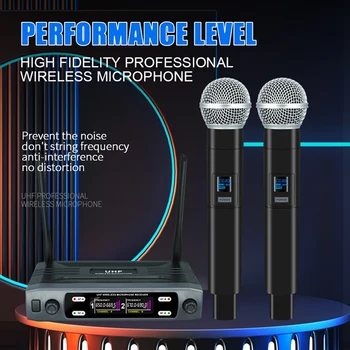 AT41 Microfone sem Fio 1 2 Arraste Handheld Microfone Adequado Para o Exterior de Áudio Festa de Karaoke Conferência de Desempenho