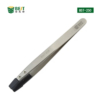 BST-250 aço inoxidável de Alta qualidade anti-estático pinça com ponta substituível