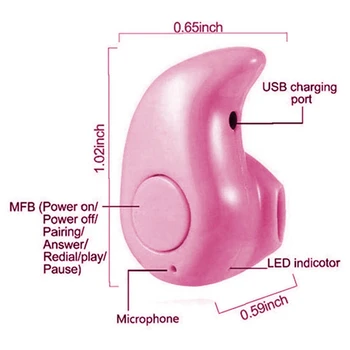 Fone De Ouvido Bluetooth, In-Ear Fone De Ouvido Bluetooth Fone Invisível Fone De Ouvido Sem Fio Fone De Ouvido Earbud 3