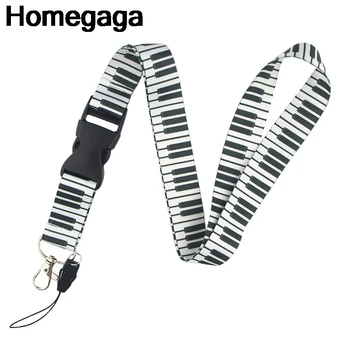 Homegaga teclado de Piano Amarras de identificação de suportes do telefone do colar acessório para chaves de pescoço tiras de crachá de identificação de titulares de tecido fitas D2332