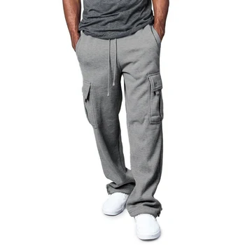 Homens Soltos Corredores de Moda Casual Cor Sólida Sportswear Techwear streetwear Carga de Esportes Calças Calças Mais o Tamanho de calças de Moletom
