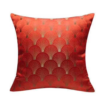Luxo Contemporâneo Fã-em Forma de Meia volta para Casa Tecido Vermelho Capa de Almofada Decorativa Interior do Quadrado fronha 45 x 45cm 1pc/monte 0