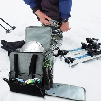 Ski Boot Saco Mochila De Esqui Sacos De Inicialização Com 2 Buracos De Ar Crossbody De Mão De Snowboard Saco Para Capacetes De Esqui/Óculos/Luvas/Esquis 4