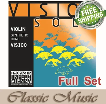 Thomastik Vision Solo Cordas do Violino(VIS100) - Conjunto de Alumínio D ,o automóvel de freeshipping!Conjunto completo (G,D,A,E) ,4/4 Médio. Feito na Áustria.