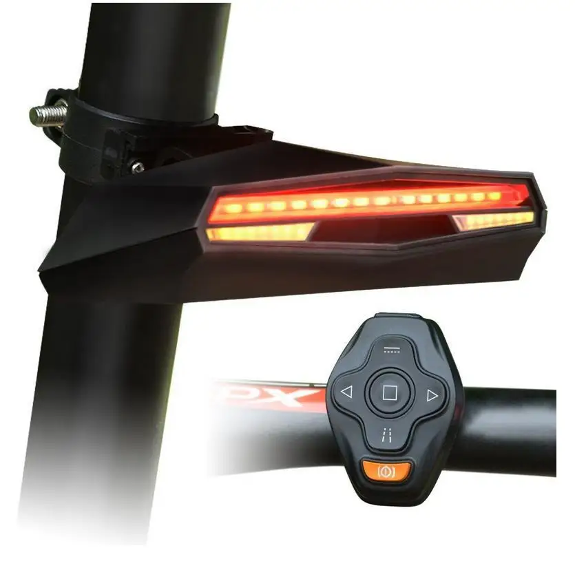Sem fio Bicicleta de Cauda Luz Inteligente Recarregável USB Acessórios de Ciclismo Remota diodo emissor de Luz Traseira da Bicicleta laser de Sinal 1